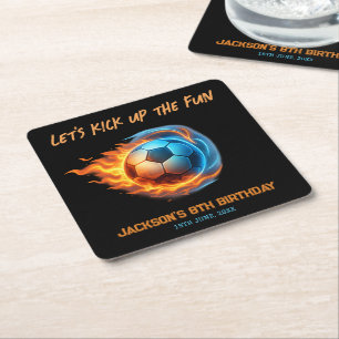 Dessous De Verre Carré Balle de Football Anniversaire Sportif