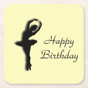 Dessous De Verre Carré Ballerina Anniversaire Jaune