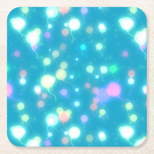 Dessous De Verre Carré Ballons de fête scintillants bleus