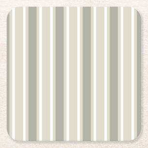 Dessous De Verre Carré Bande de bonbons beige