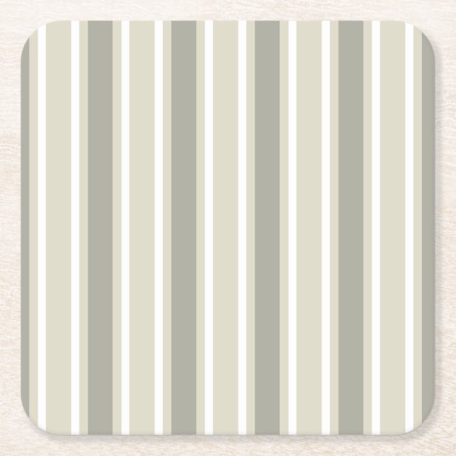 Dessous De Verre Carré Bande de bonbons beige (Devant)