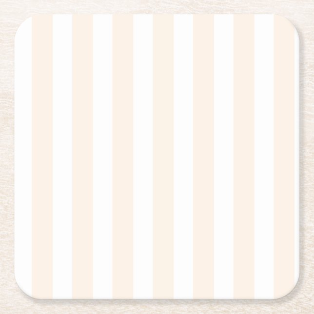 Dessous De Verre Carré Bande de bonbons beige et blanche (Devant)