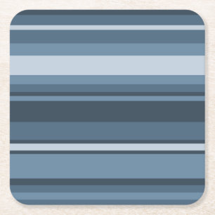 Dessous De Verre Carré Bandes bleu gris