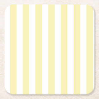 Dessous De Verre Carré Bandes de bonbons jaunes et blancs