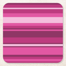 Dessous De Verre Carré Bandes de Fuschia