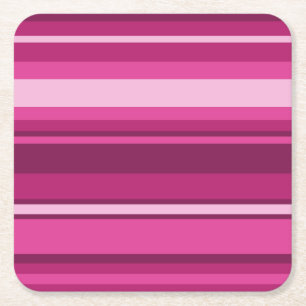 Dessous De Verre Carré Bandes de Fuschia