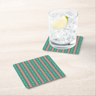 Dessous De Verre Carré Bandes d'empreintes