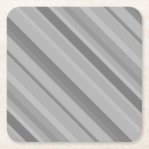 Dessous De Verre Carré Bandes diagonales grises