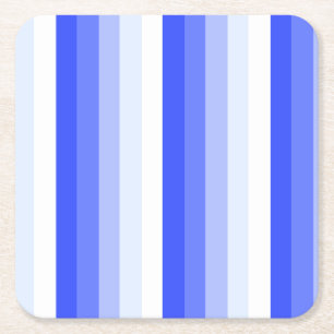 Dessous De Verre Carré Bandes d'ombre bleu royal