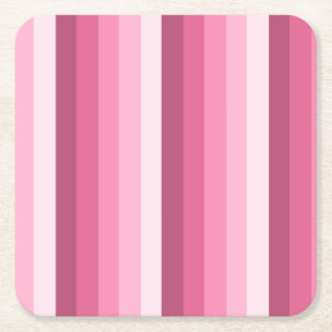 Dessous De Verre Carré Bandes d'ombre rose