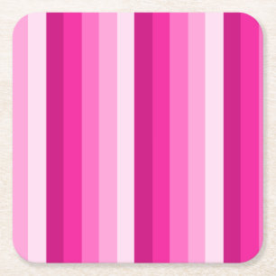Dessous De Verre Carré Bandes d'ombre rose chaud