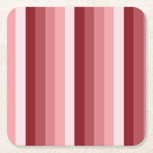 Dessous De Verre Carré Bandes d'ombre rouges