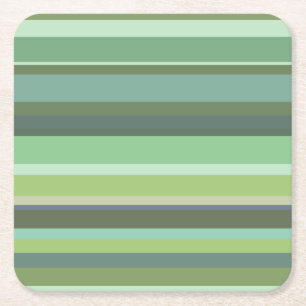 Dessous De Verre Carré Bandes horizontales vert olive