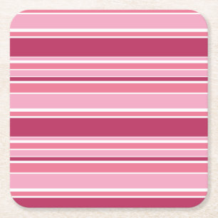 Dessous De Verre Carré Bandes roses