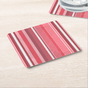 Dessous De Verre Carré Bandes roses