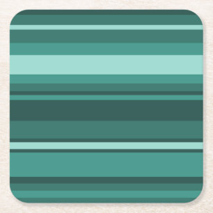 Dessous De Verre Carré Bandes turquoises