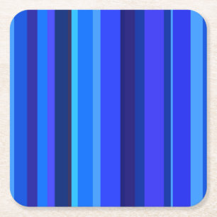 Dessous De Verre Carré Bandes verticales bleues