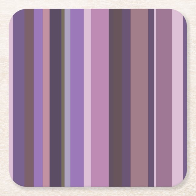 Dessous De Verre Carré Bandes verticales mauves (Devant)