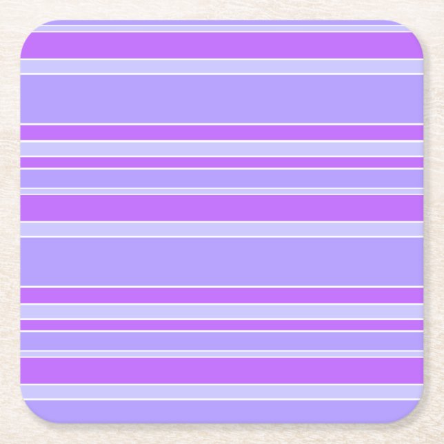Dessous De Verre Carré Bandes violettes (Devant)