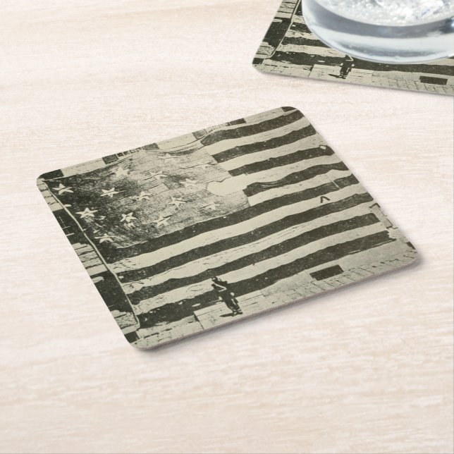 Dessous De Verre Carré Bannière étoilée : drapeau américain à l'écran (Incliné)