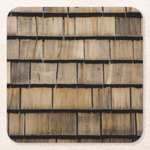 Dessous De Verre Carré bardeaux de bois