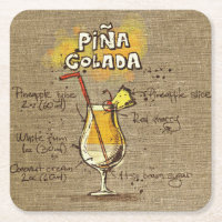 Barre de recettes Pina Colada Burlap