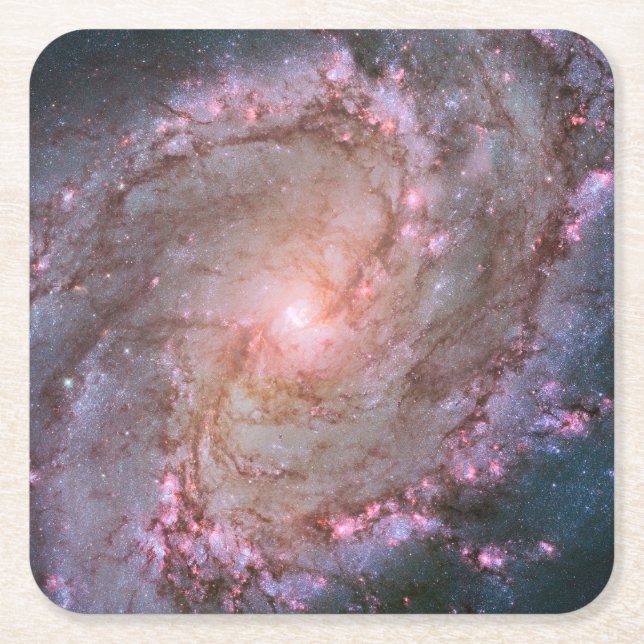 Dessous De Verre Carré Barred Spiral Galaxy Messier 83. (Devant)