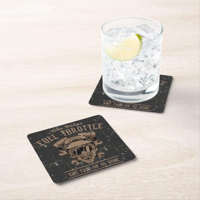 Dessous De Verre Carré Barres de boisson en papier (En situation)
