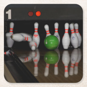 Dessous De Verre Carré Barres de Bowling