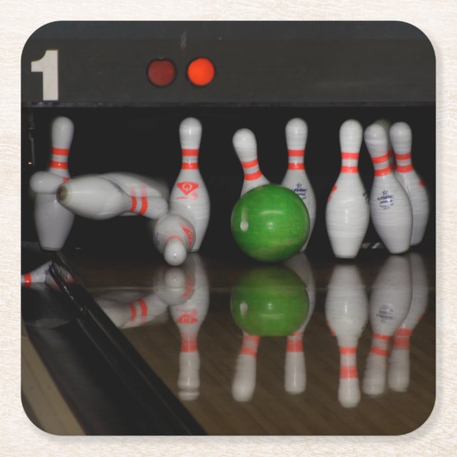 Dessous De Verre Carré Barres de Bowling (Devant)
