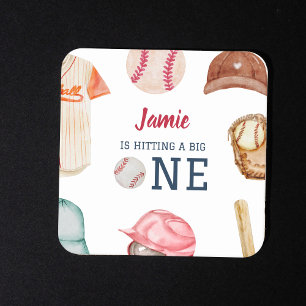 Dessous De Verre Carré Baseball Big One Boy 1er Anniversaire