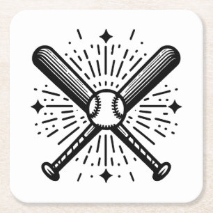 Dessous De Verre Carré baseball vintage