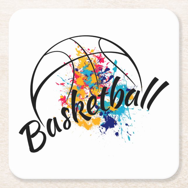 Dessous De Verre Carré Basket aquarelle (Devant)