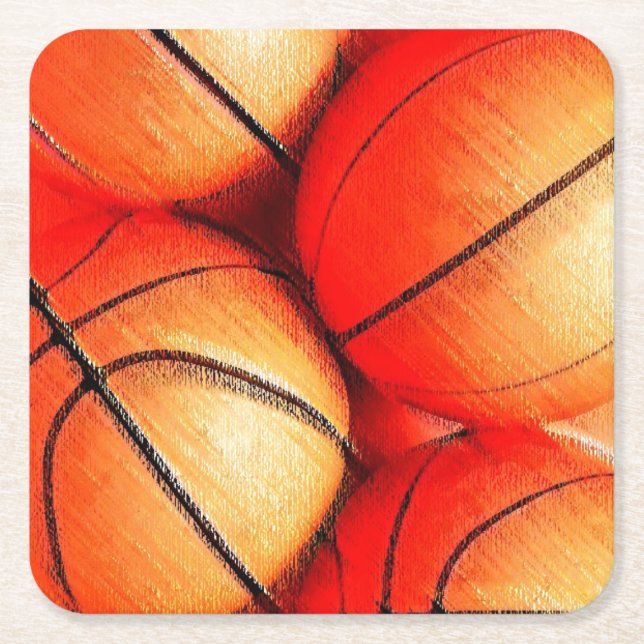 Dessous De Verre Carré Basket-ball (Devant)