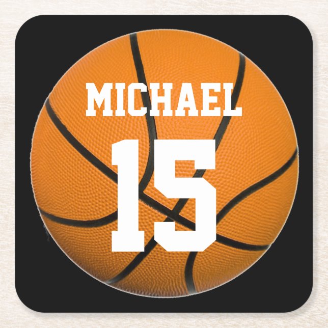 Dessous De Verre Carré Basket-ball Votre nom (Devant)
