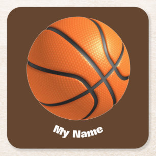 Dessous De Verre Carré Basket-ball Votre nom
