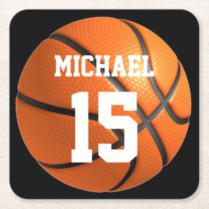 Dessous De Verre Carré Basket-ball Votre nom