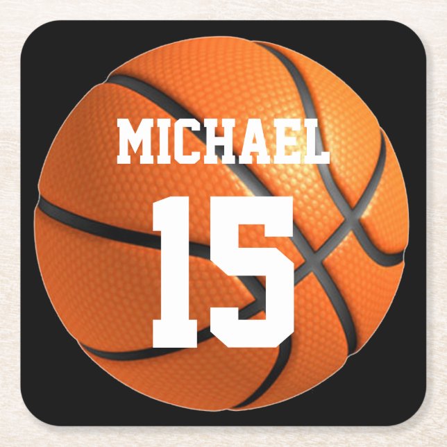 Dessous De Verre Carré Basket-ball Votre nom (Devant)