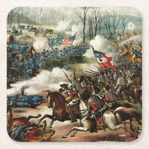 Dessous De Verre Carré Bataille de Pea Ridge