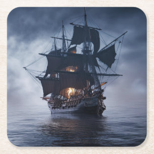 Dessous De Verre Carré Bateau de galon espagnol Pirate