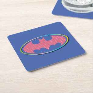 Dessous De Verre Carré Batman   Logo Pink Polka Dot