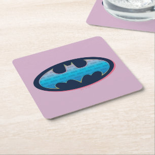 Dessous De Verre Carré Batman   Symbole rose et bleu