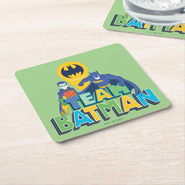 Dessous De Verre Carré Batman | Team Batman & Robin (Incliné)
