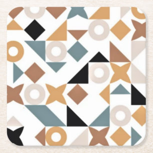 Dessous De Verre Carré Bauhaus Geometry XOXO Carré papier