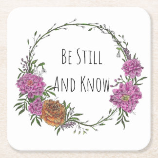 Dessous De Verre Carré Be Still and Know Plastic Coasters