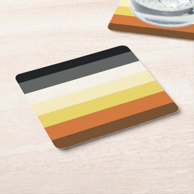 Dessous De Verre Carré Bear Pride Stripes (Incliné)