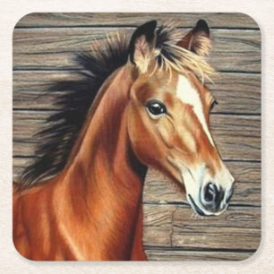 Dessous De Verre Carré Beau Cheval