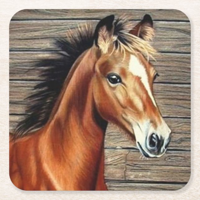 Dessous De Verre Carré Beau Cheval (Devant)