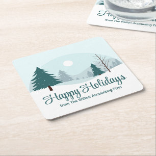 Dessous De Verre Carré Beau Noël Arbres Fêtes d'hiver Fête