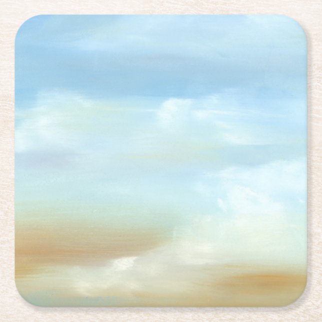 Dessous De Verre Carré Beau paysage avec nuages fluides (Devant)